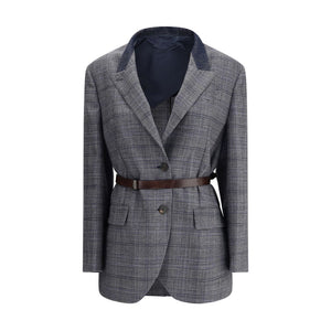 Brunello Cucinelli Gray Fleece Wool Blazer