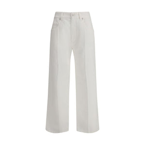 Brunello Cucinelli White Cotton Straight-Leg Jeans