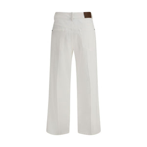 Brunello Cucinelli White Cotton Straight-Leg Jeans