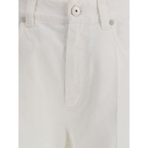 Brunello Cucinelli White Cotton Straight-Leg Jeans