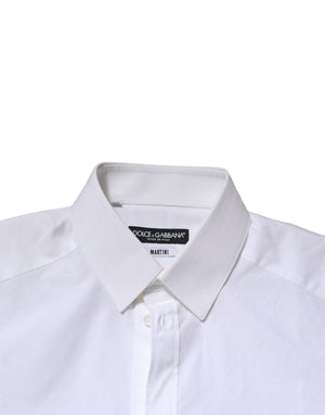 Dolce & Gabbana White MARTINI Long Sleeves Dress Formal Shirt