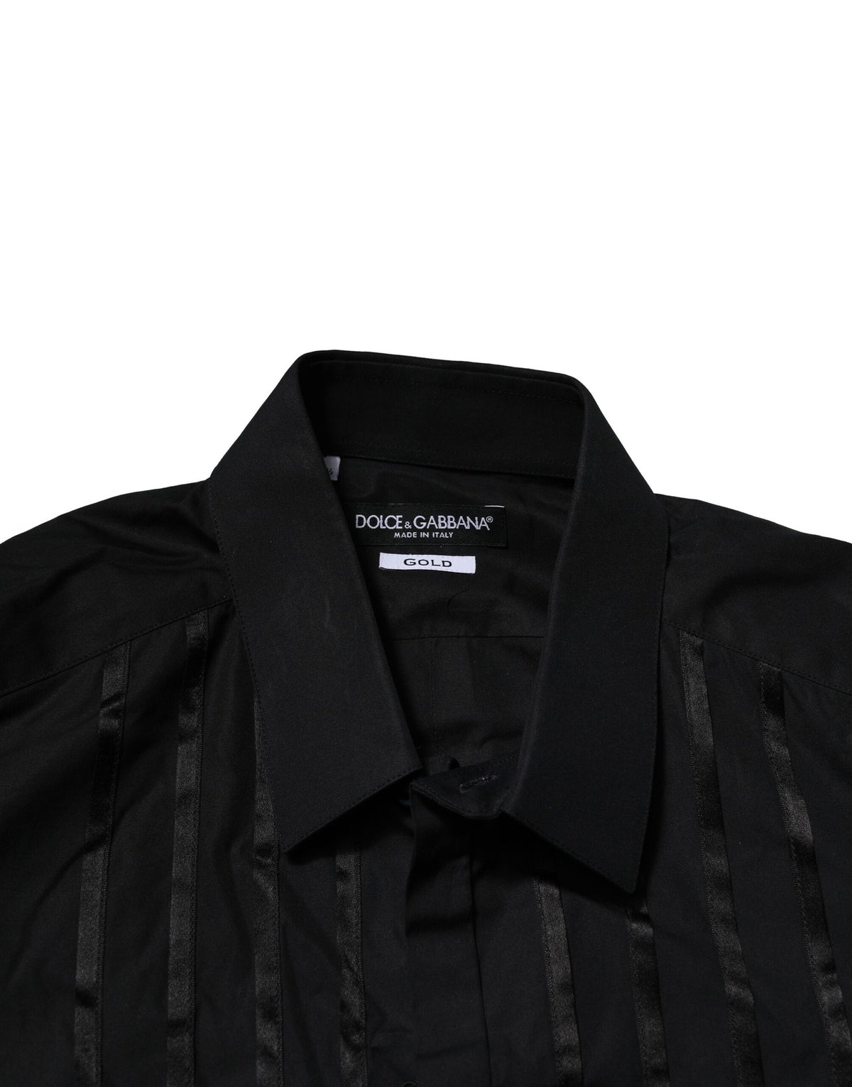 Dolce & Gabbana Black Cotton GOLD Mens Dress Formal Shirt
