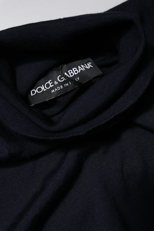 Dolce & Gabbana Blue Long Sleeve Turtleneck Pullover Sweater