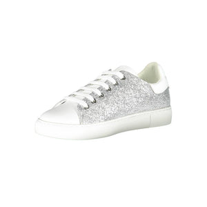 Emporio Armani Silver Leather Women Sneaker