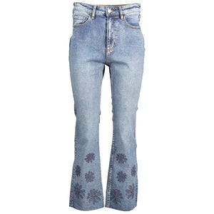 Desigual Blue Cotton Flared Jeans