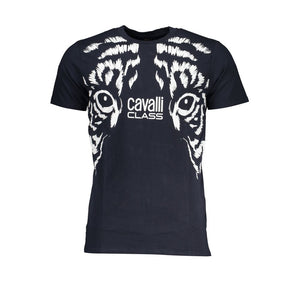 Cavalli Class Blu Cotton Men T-Shirt