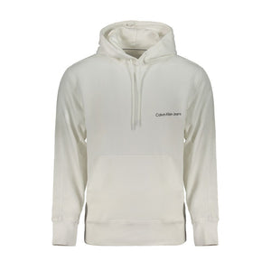 Calvin Klein White Cotton Men Sweater with Hood
