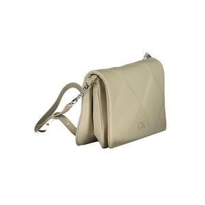 Calvin Klein Beige Polyurethane Women Shoulder Bag
