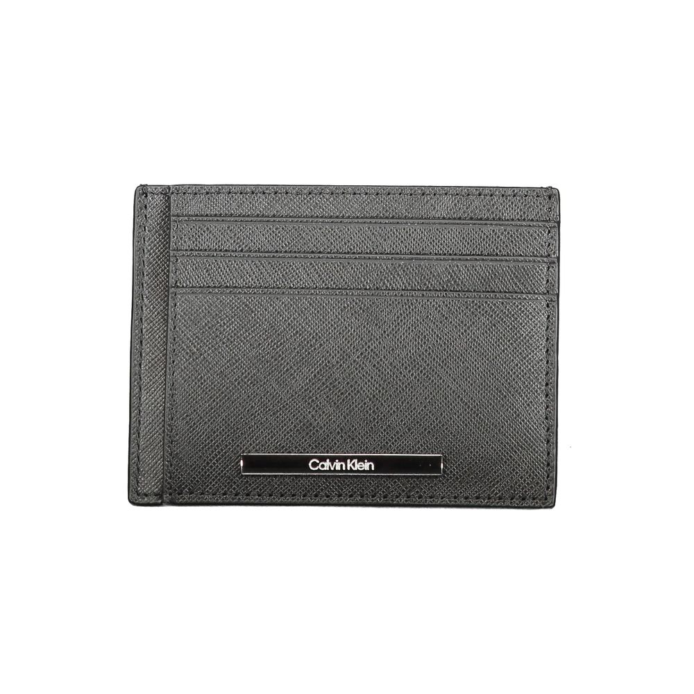 Calvin Klein Black Leather Mens Wallet Holder