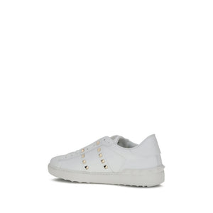 Valentino Garavani White Calf Leather Bos Taurus Low Top Sneakers