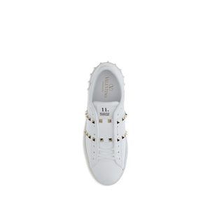 Valentino Garavani White Calf Leather Bos Taurus Low Top Sneakers