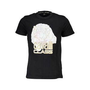 Cavalli Class Black Cotton Men T-Shirt