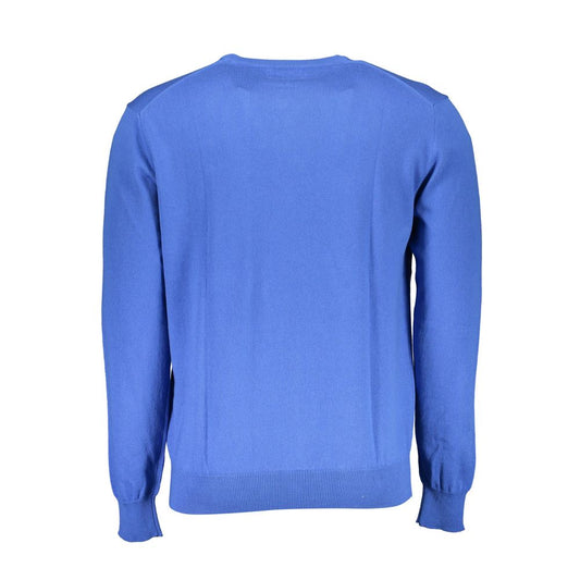 La Martina Blue Cotton Men Sweater