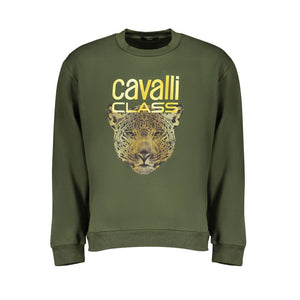 Cavalli Class Green Cotton Men Sweater