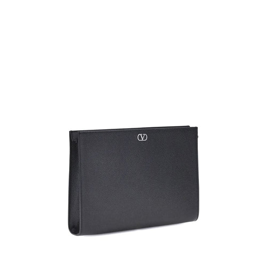 Valentino Garavani Black Calf Leather Bos Taurus Wallet