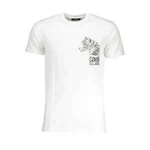 Cavalli Class Bianco Cotton Men T-Shirt