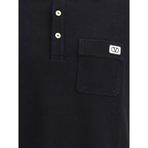 Valentino Black Cotton Polo Shirt