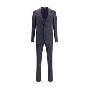 Dolce & Gabbana Black Fleece Wool Two-Piece Suit