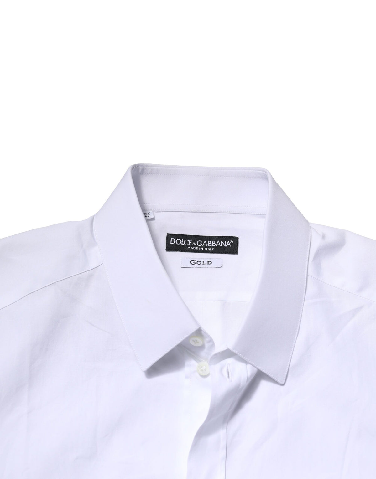 Dolce & Gabbana White Cotton GOLD Long Sleeves Formal Shirt