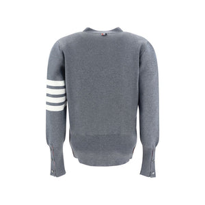 Thom Browne Gray Fleece Wool Cardigan