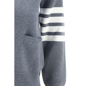Thom Browne Gray Fleece Wool Cardigan