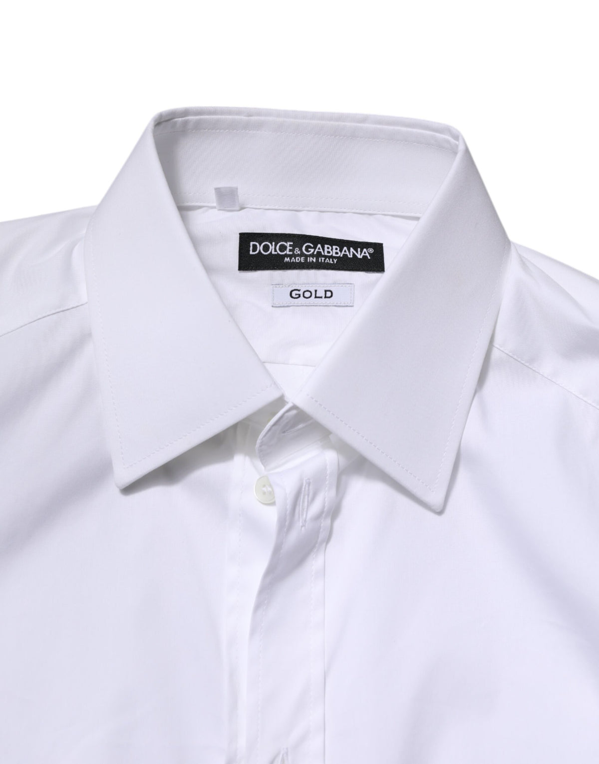Dolce & Gabbana White Cotton GOLD Long Sleeves Formal Shirt