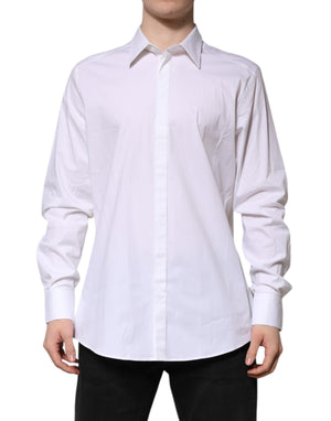 Dolce & Gabbana White MARTINI Long Sleeve Dress Formal Shirt
