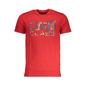 Cavalli Class Red Cotton Men T-Shirt