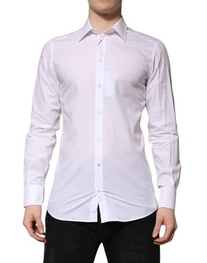 Dolce & Gabbana White GOLD Long Sleeves Dress Formal Shirt
