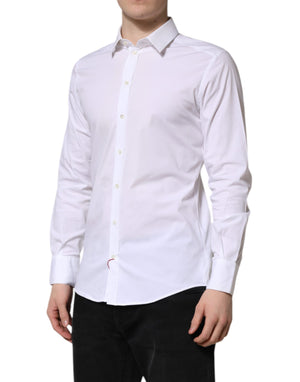 Dolce & Gabbana White GOLD Long Sleeve Dress Formal Shirt