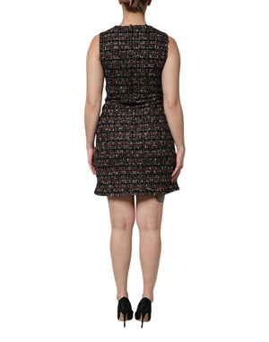 Dolce & Gabbana Multicolor Sleeveless Mini Tweed A-line Dress