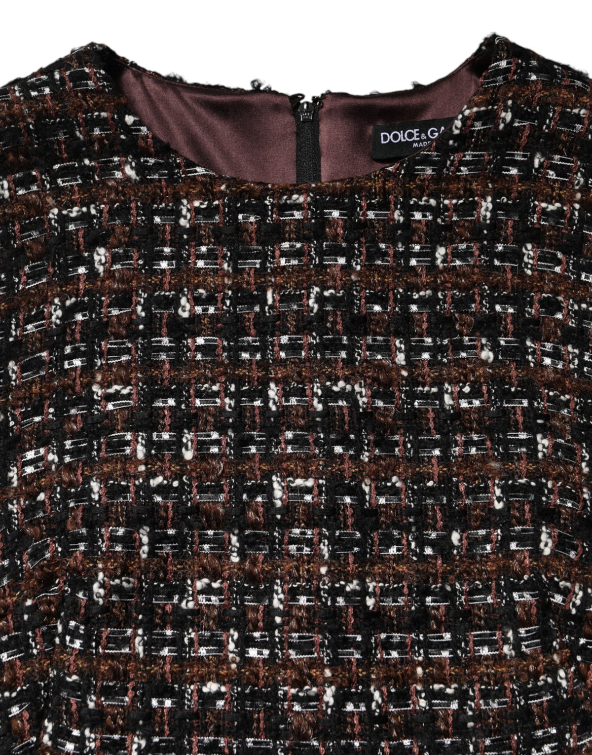 Dolce & Gabbana Multicolor Sleeveless Mini Tweed A-line Dress