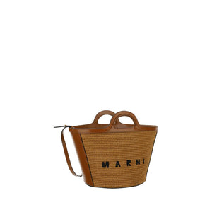 Marni Brown Cotton Shoulder Bag