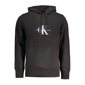 Calvin Klein Black Cotton Men Sweater Hoodie