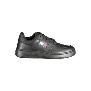 Tommy Hilfiger Black Leather Women Sneaker