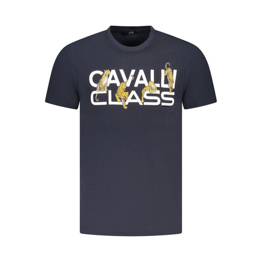 Cavalli Class Blue Cotton Men T-Shirt