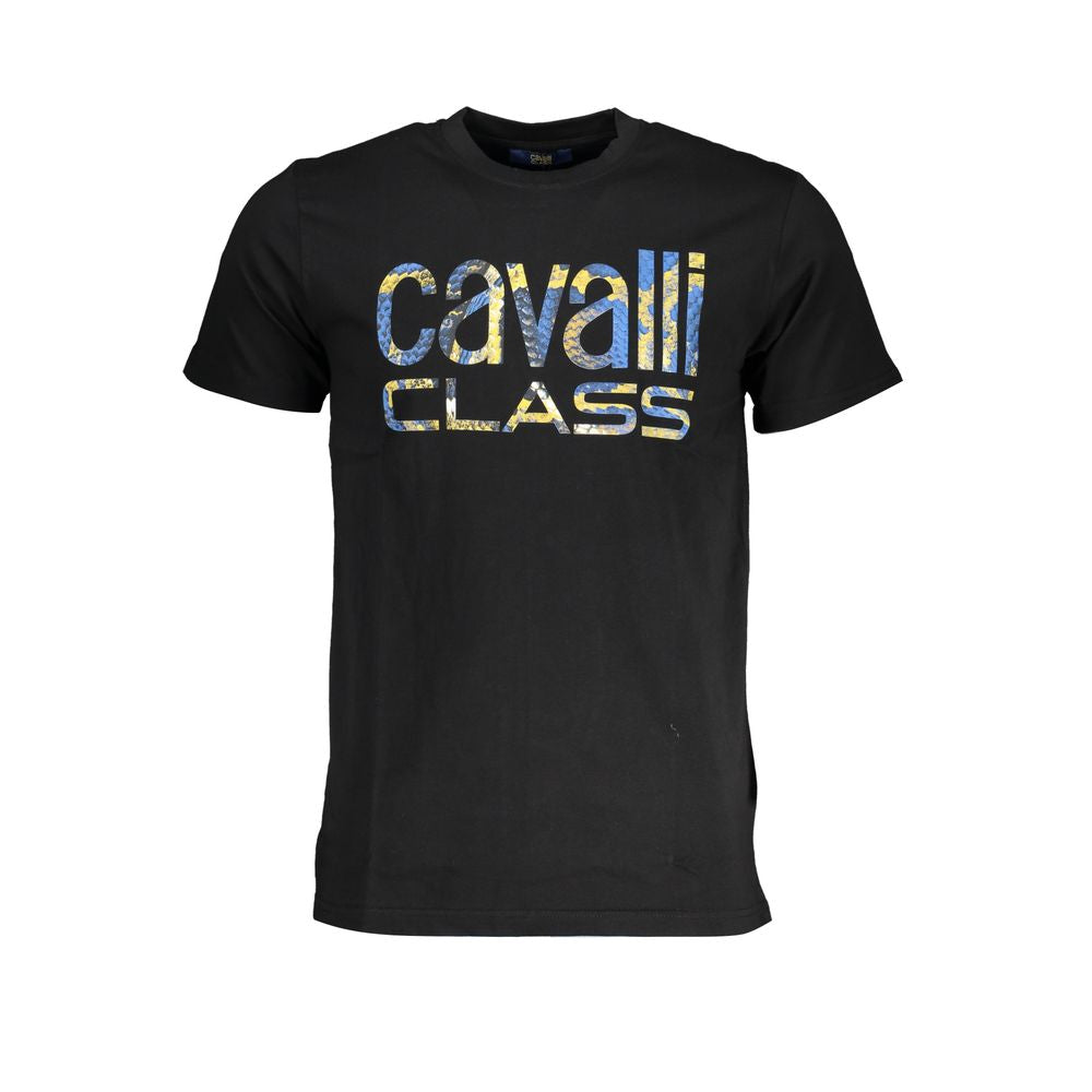 Cavalli Class Black Cotton Men T-Shirt