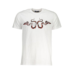 Cavalli Class White Cotton Men T-Shirt