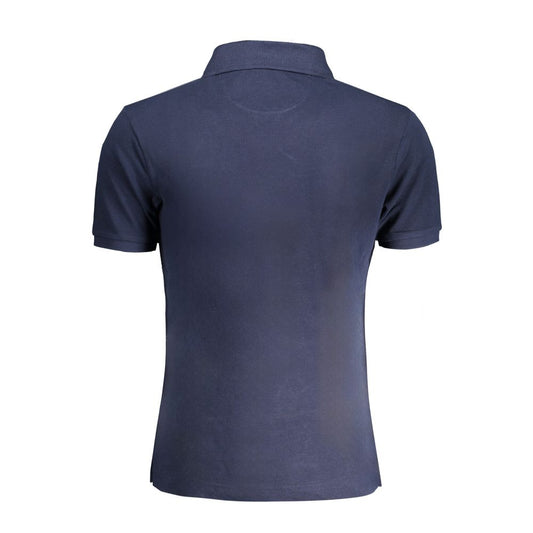 La Martina Blue Cotton Men Polo Shirt