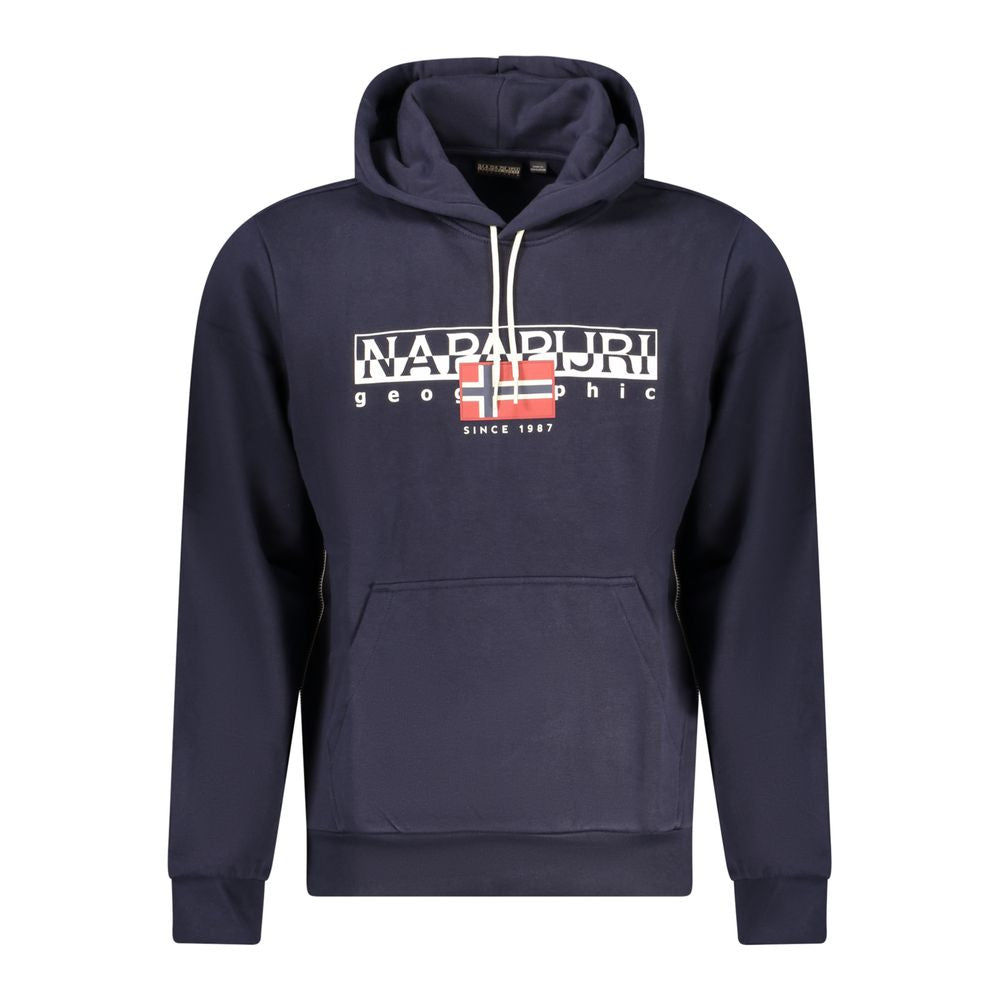 Napapijri Blue Cotton Men Hoodie