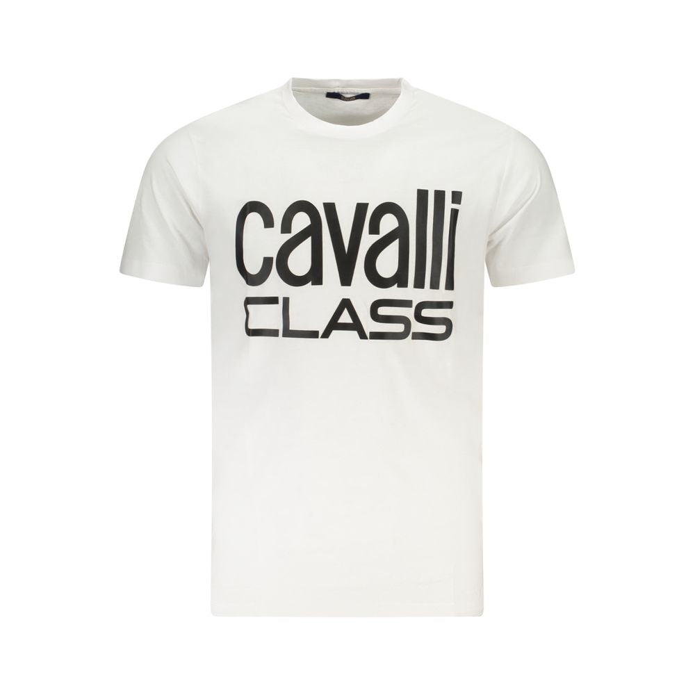 Cavalli Class Bianco Cotton Men T-Shirt