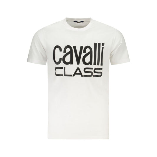 Cavalli Class Bianco Cotton Men T-Shirt