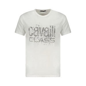 Cavalli Class White Cotton Men T-Shirt