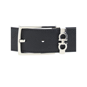 Ferragamo Black Calf Leather Bos Taurus Regular Belt