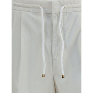 Brunello Cucinelli White Cotton Casual Pants