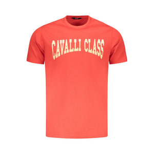Cavalli Class Red Cotton Men T-Shirt