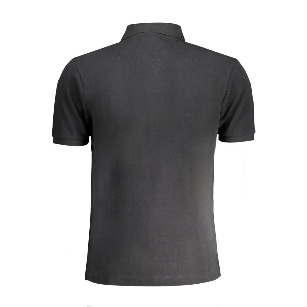 La Martina Black Cotton Men Polo Shirt