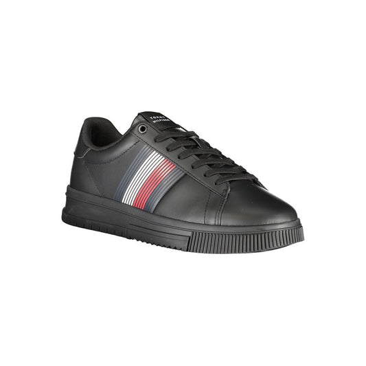 Tommy Hilfiger Black Polyurethane Men Sneaker