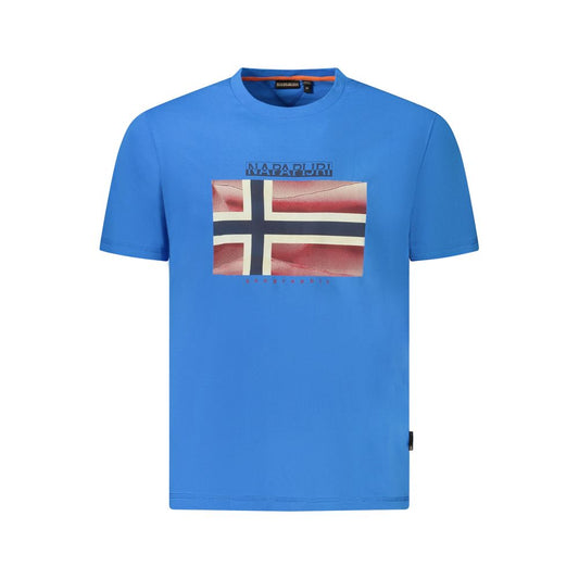 Napapijri Blue Cotton Men T-Shirt