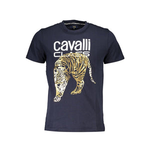 Cavalli Class Blue Cotton Men T-Shirt